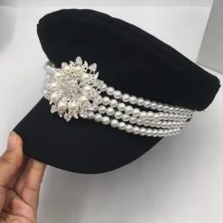 Jessica Bara Cleo Pearl Flower Conductor Hat