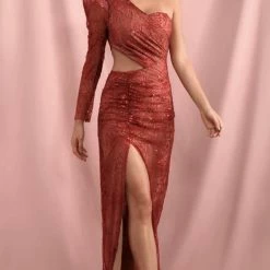 The Event Shop Jessica Bara Sylvie One Shoulder Glitter Gown