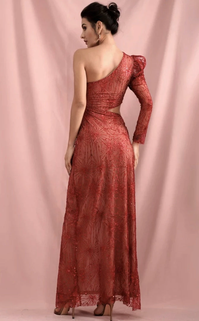 The Event Shop Jessica Bara Sylvie One Shoulder Glitter Gown