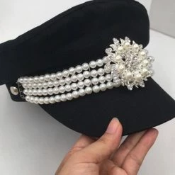 Jessica Bara Cleo Pearl Flower Conductor Hat