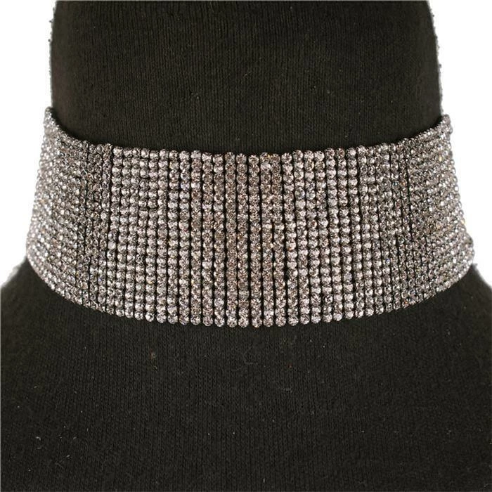 Jessica Bara The Event Shop Kyra Rhinestone 18 Lines Choker Necklace