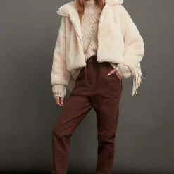 Reve Doll Essentials Jessica Bara Lexie Fringe Faux Fur Jacket