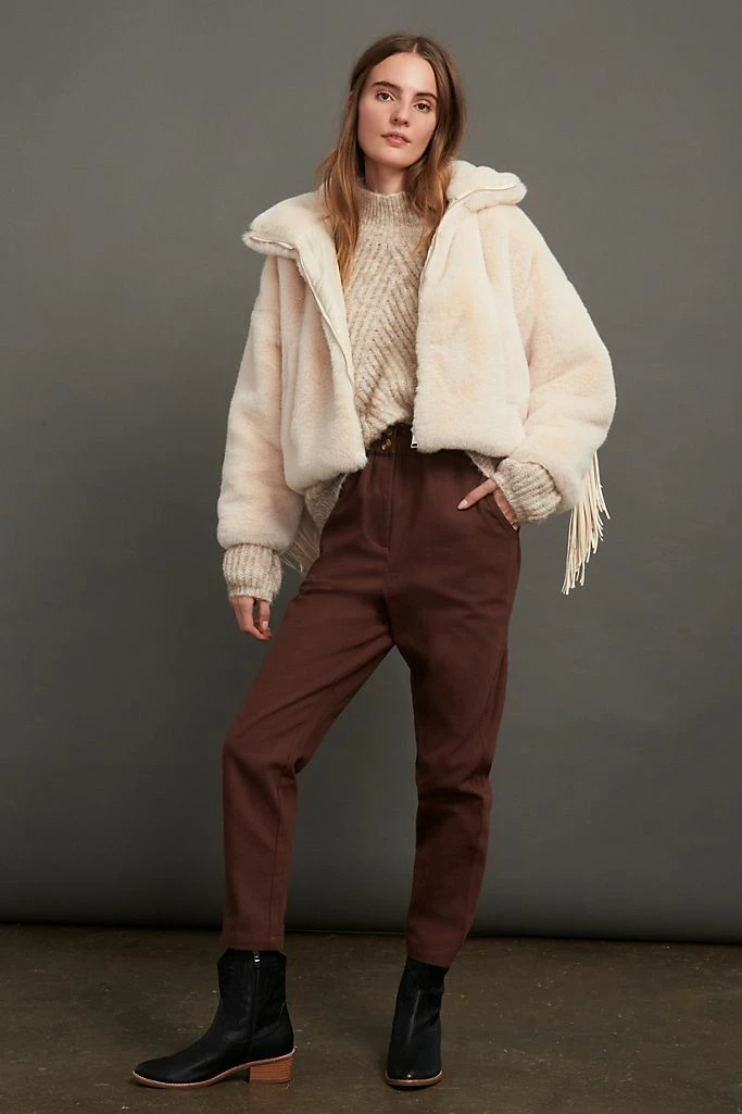 Reve Doll Essentials Jessica Bara Lexie Fringe Faux Fur Jacket