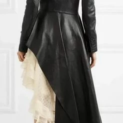 Influencer Style Jessica Bara Alannah Asymmetrical Belted Faux Leather Jacket