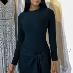 Jessica Bara Mitzy Front Knot Bandage Dress Dresses