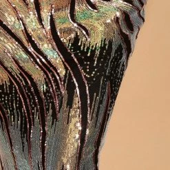 Jessica Bara Cheryl Sequin V Neck Gown