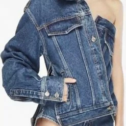 Jessica Bara Nellie One Shoulder Denim Jacket The Denim Destination