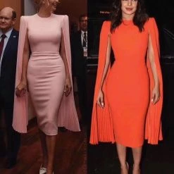 Jessica Bara Zowie Split Sleeves Midi Dress