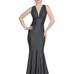 Atria Criss Cross Back Ruched Gown The Event Shop