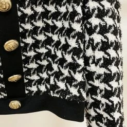 Reve Doll Essentials Jessica Bara Harriet Houndstooth Tweed Cropped Jacket