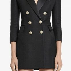 Jessica Bara Dora Gold Button Blazer Dress Reve Doll Essentials
