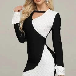 Birthday Suit Jessica Bara Logan Long Sleeve Bodycon Mini Dress