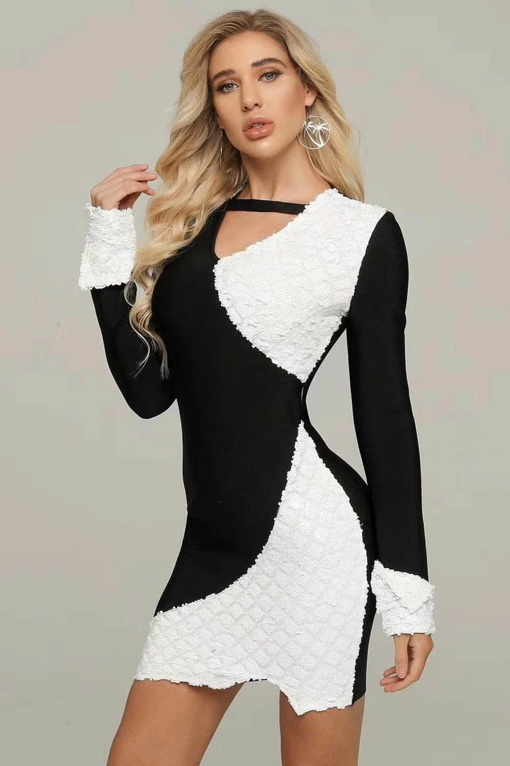 Birthday Suit Jessica Bara Logan Long Sleeve Bodycon Mini Dress