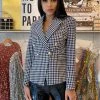 Jessica Bara Donatella Houndstooth Gold Button Blazer Reve Doll Essentials