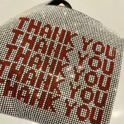 Jessica Bara Zadie Thank You Rhinestone Tote Bag Birthday Suit