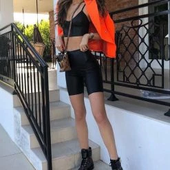 Reve Doll Essentials Commando Faux Leather Long Line Bralette