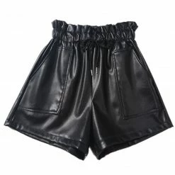 Jessica Bara Aubrielle High Waisted Leather Shorts