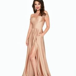 The Event Shop Atria Off The Shoulder Leg Slit Gown