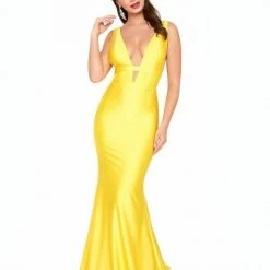 Atria V Neck Bodycon Gown The Event Shop