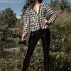 Reve Doll Essentials Jessica Bara Tweety Houndstooth Studded Blazer