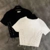 Reve Doll Essentials Jessica Bara Hailey Lace Up Short Sleeve Crop Top