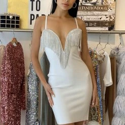 Influencer Style Jessica Bara Icy Fringe Bodycon Dress
