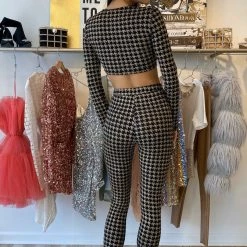 Jessica Bara Breann Houndstooth Two Piece Set Birthday Suit