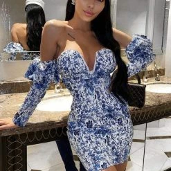 Jessica Bara Bonita Off The Shoulder Floral Mini Dress