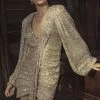 Jessica Bara Lambert Sequin Draped Mini Dress Birthday Suit
