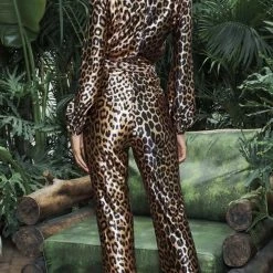 Jessica Bara Marisha Leopard Print Jumpsuit Jumpsuits