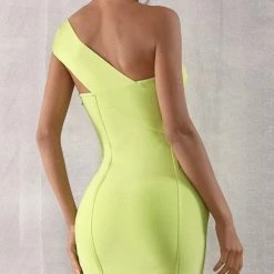 Jessica Bara Sevva Bandage One-Shoulder Midi Dress