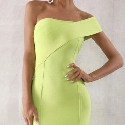Jessica Bara Sevva Bandage One-Shoulder Midi Dress