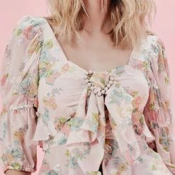 Jessica Bara Myah Floral Crop Top Summer Lovin'