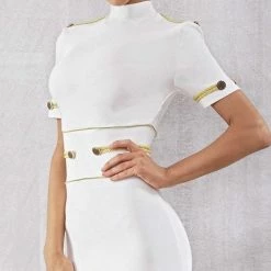 Jessica Bara Ivanna Bodycon High Neck Mini Dress