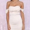 Birthday Suit Jessica Bara Tatja Satin Off The Shoulder Midi Dress