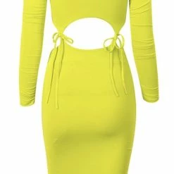 Dresses Jessica Bara Camila Long Sleeve Cut Out Midi Dress