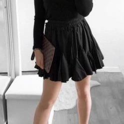 Bottoms Jessica Bara Claire Ruffle Chiffon Mini Skort