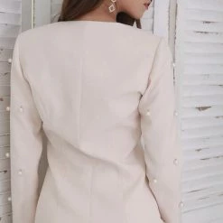 Summer Lovin' Jessica Bara Janny Pearl Embellished Two Piece Blazer And Short Set