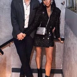 Influencer Style Jessica Bara Yesi Sequin Double Breasted Jacket