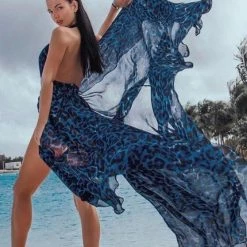 Jessica Bara Mila Halter Neck High Slit Maxi Dress