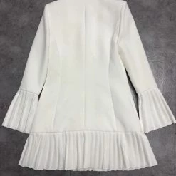 The 9-5 Shop Jessica Bara Jarin Pleated Long Sleeve Blazer Dress
