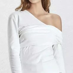 Jessica Bara Miley Asymmetrical Long Sleeve Top Reve Doll Essentials