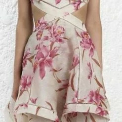 Summer Lovin' Jessica Bara Ruthie Halter Floral Cut Out Dress