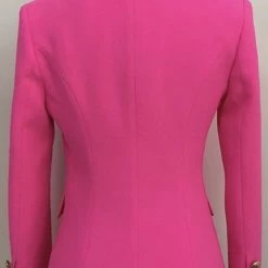 Best Sellers Jessica Bara Donatella Neon Pink Gold Button Blazer