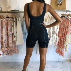 Jessica Bara Famous Knit Cut Out Romper Influencer Style
