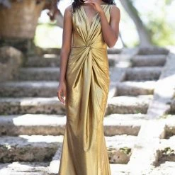 Cioccolato Goddess Gold Sexy Maxi Dress
