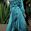 Jessica Bara Zion Ruffle Wrap Maxi Dress