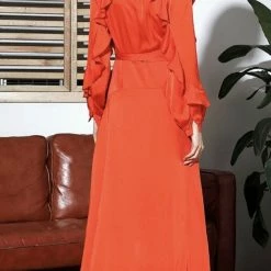 Jessica Bara Zion Ruffle Wrap Maxi Dress