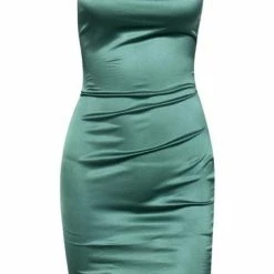 Jessica Bara Annika Satin Open Back Midi Dress Influencer Style