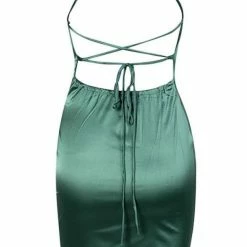 Jessica Bara Annika Satin Open Back Midi Dress